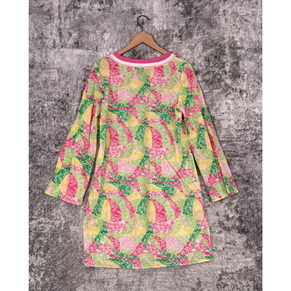 Lilly Pulitzer Dress Small Womens Classic Pink Green Floral Shift Tunic - Picture 3 of 8